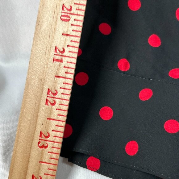 Express Size Small Slim Fit The Portofino Shirt Black & Red Polka Dot Blouse - Picture 8 of 11